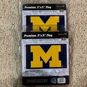 Lot of 2 Michigan flags